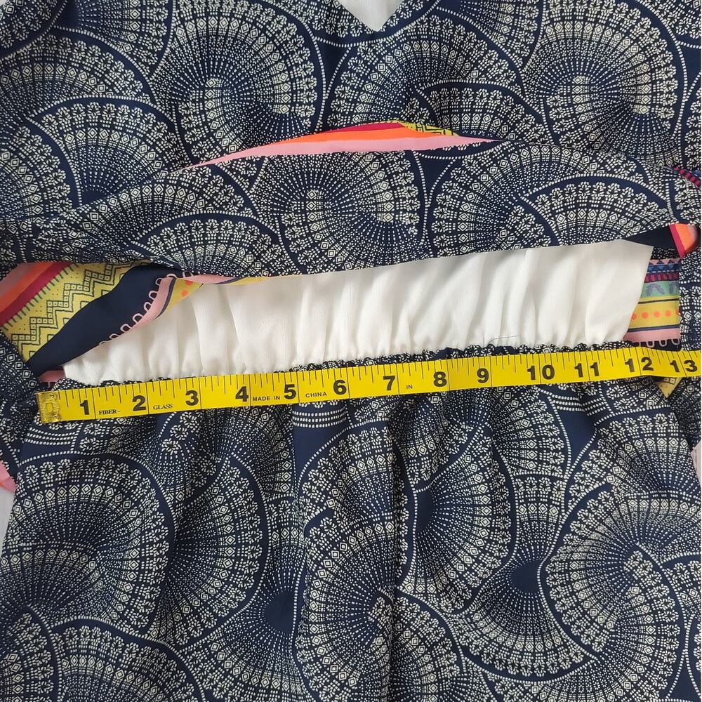 Renee C Layer Tiered Sleeveless Dress S Boho Geometric Rainbow Stripe Print NWT - Picture 12 of 14